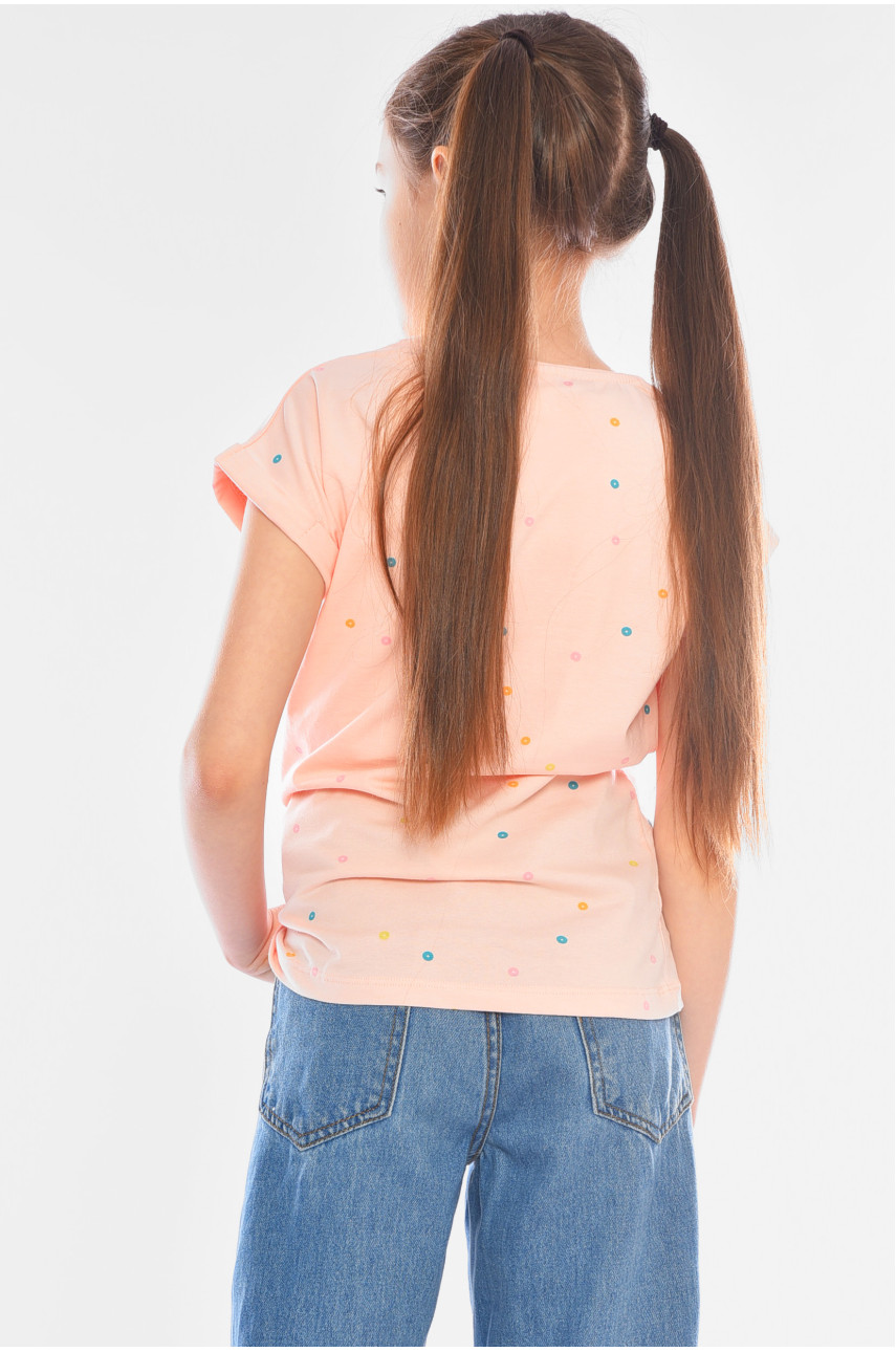 Футболка детская для девочки персикового цвета 197380