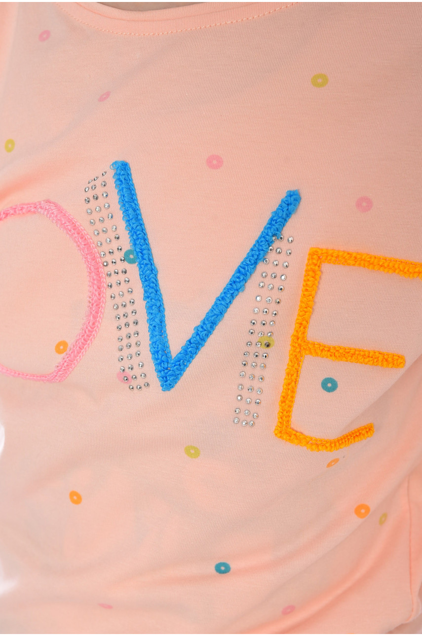 Футболка детская для девочки персикового цвета 197380