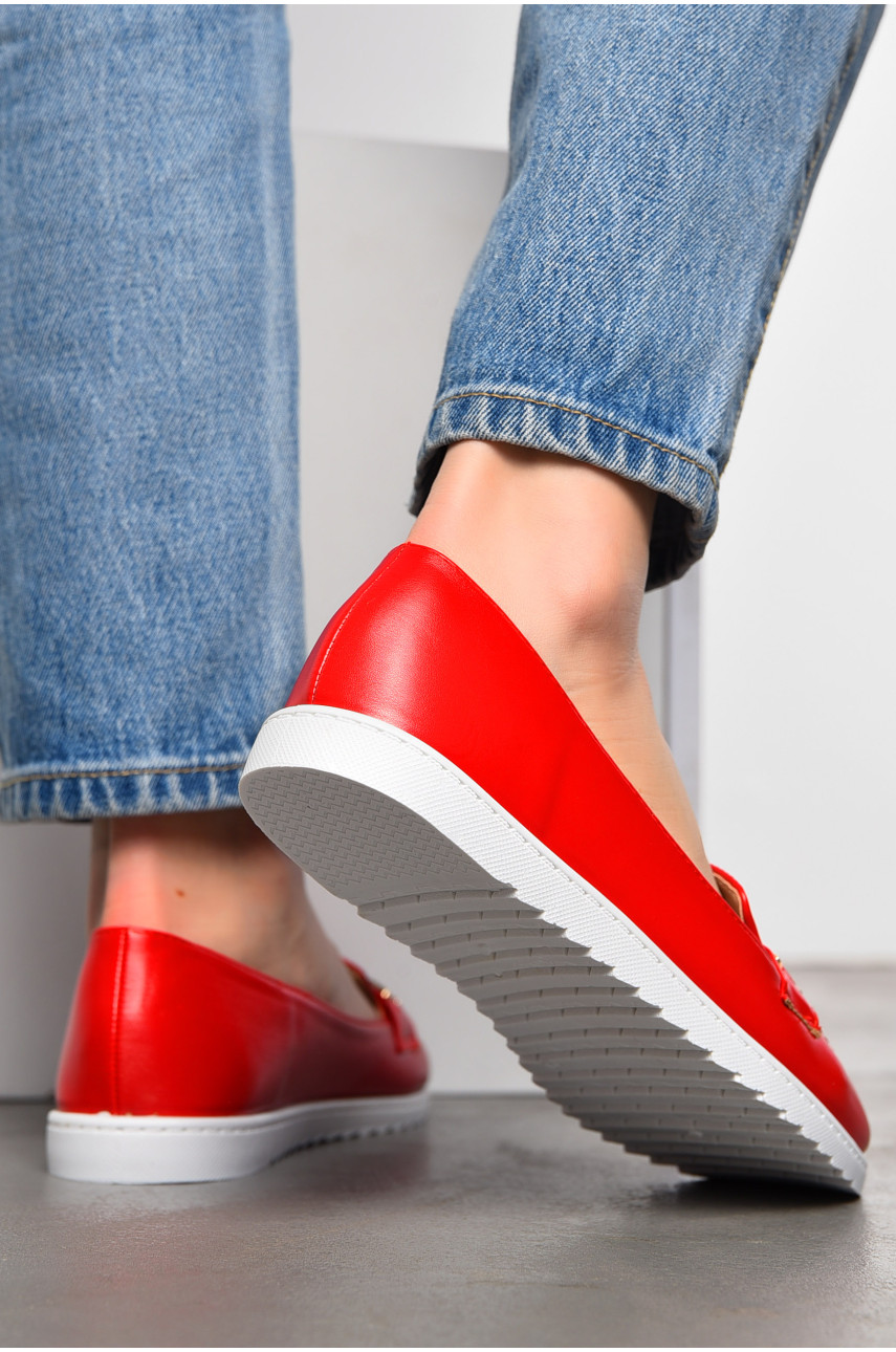 Туфлі-лофери жіночі червоного кольору 7293-4 197409