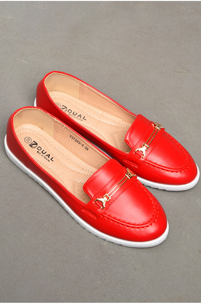 Туфлі-лофери жіночі червоного кольору 7293-4 197409