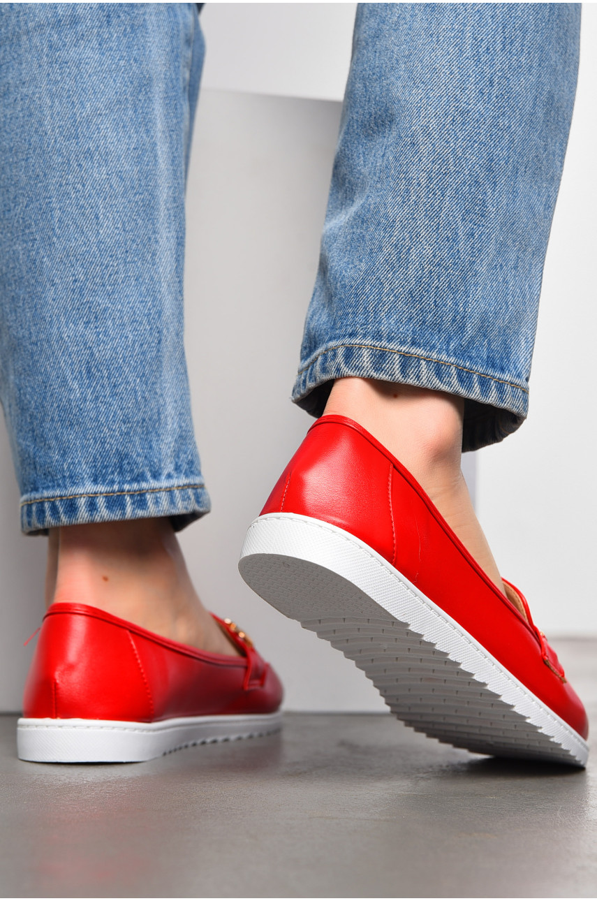Туфлі-лофери жіночі червоного кольору 7284-8 197410