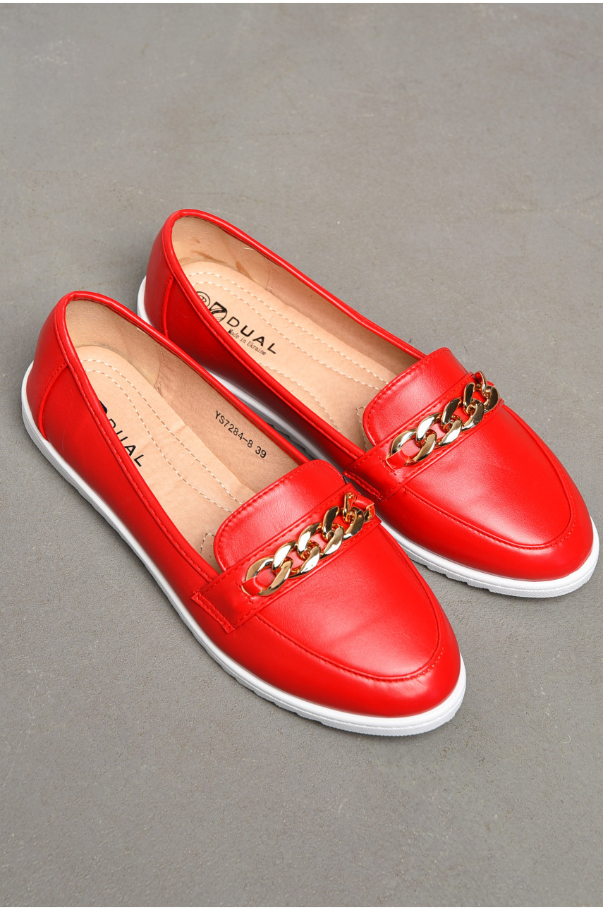Туфлі-лофери жіночі червоного кольору 7284-8 197410