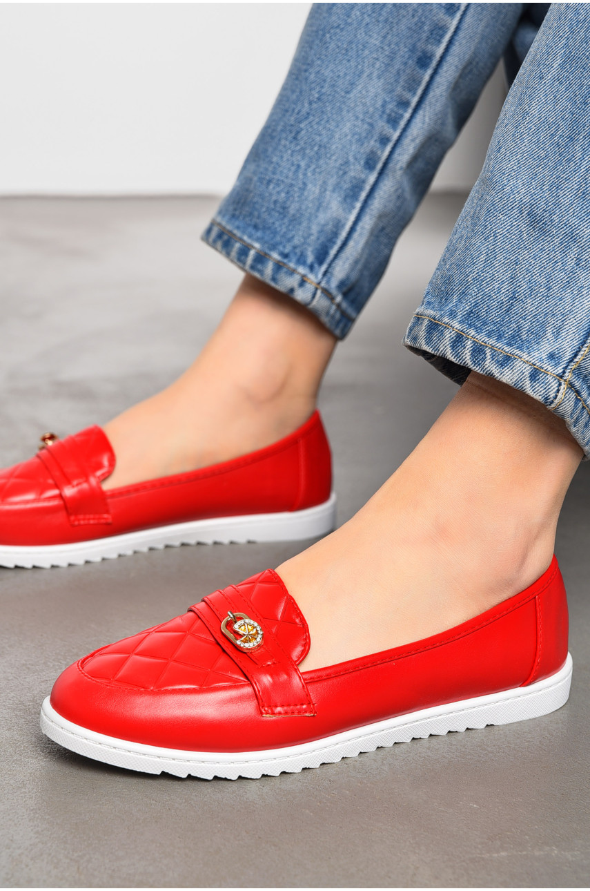 Туфлі-лофери жіночі червоного кольору 7296-3 197411