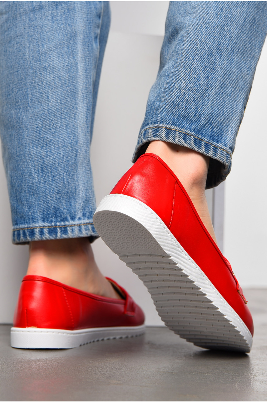 Туфлі-лофери жіночі червоного кольору 7296-3 197411