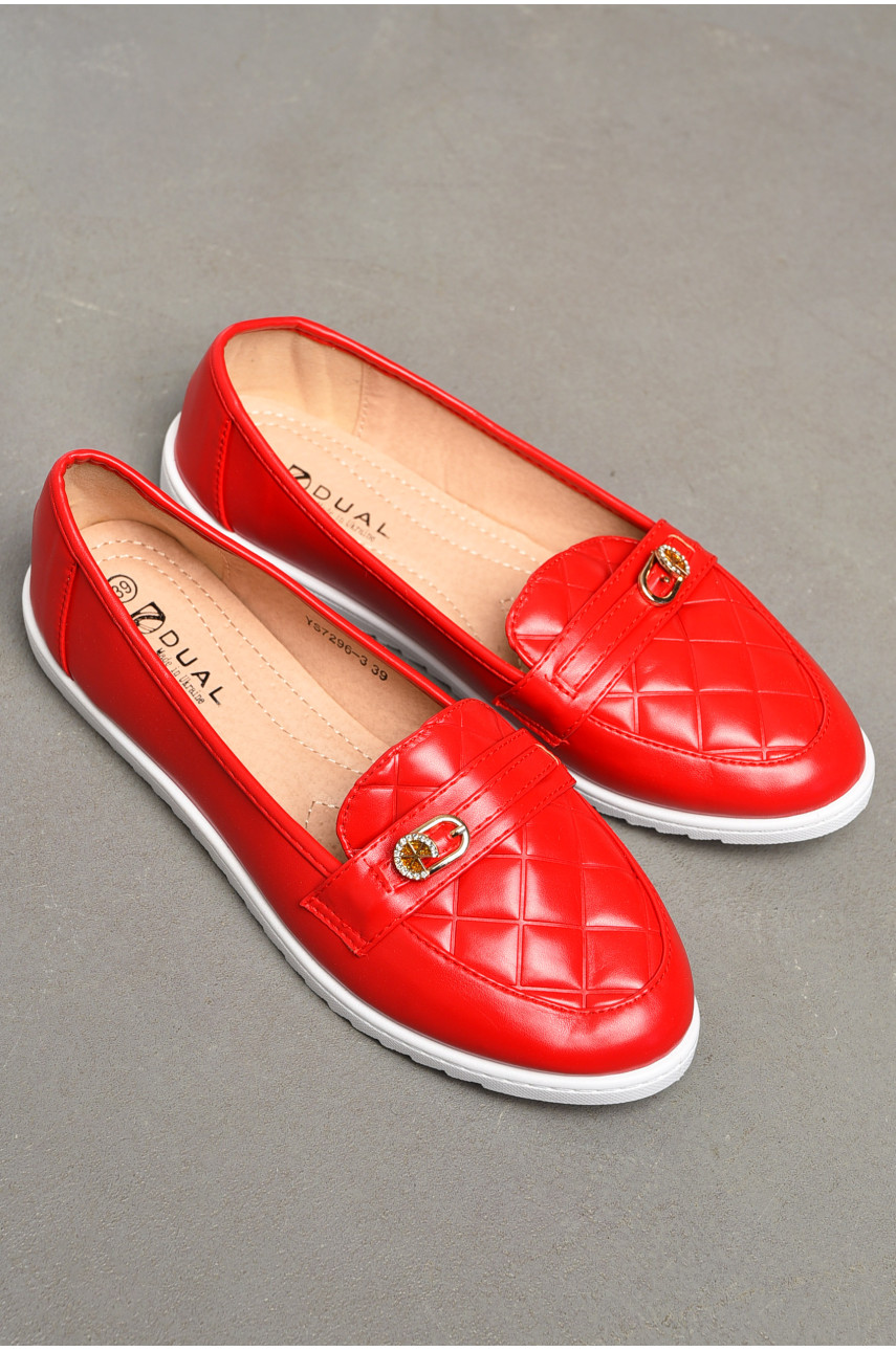 Туфлі-лофери жіночі червоного кольору 7296-3 197411