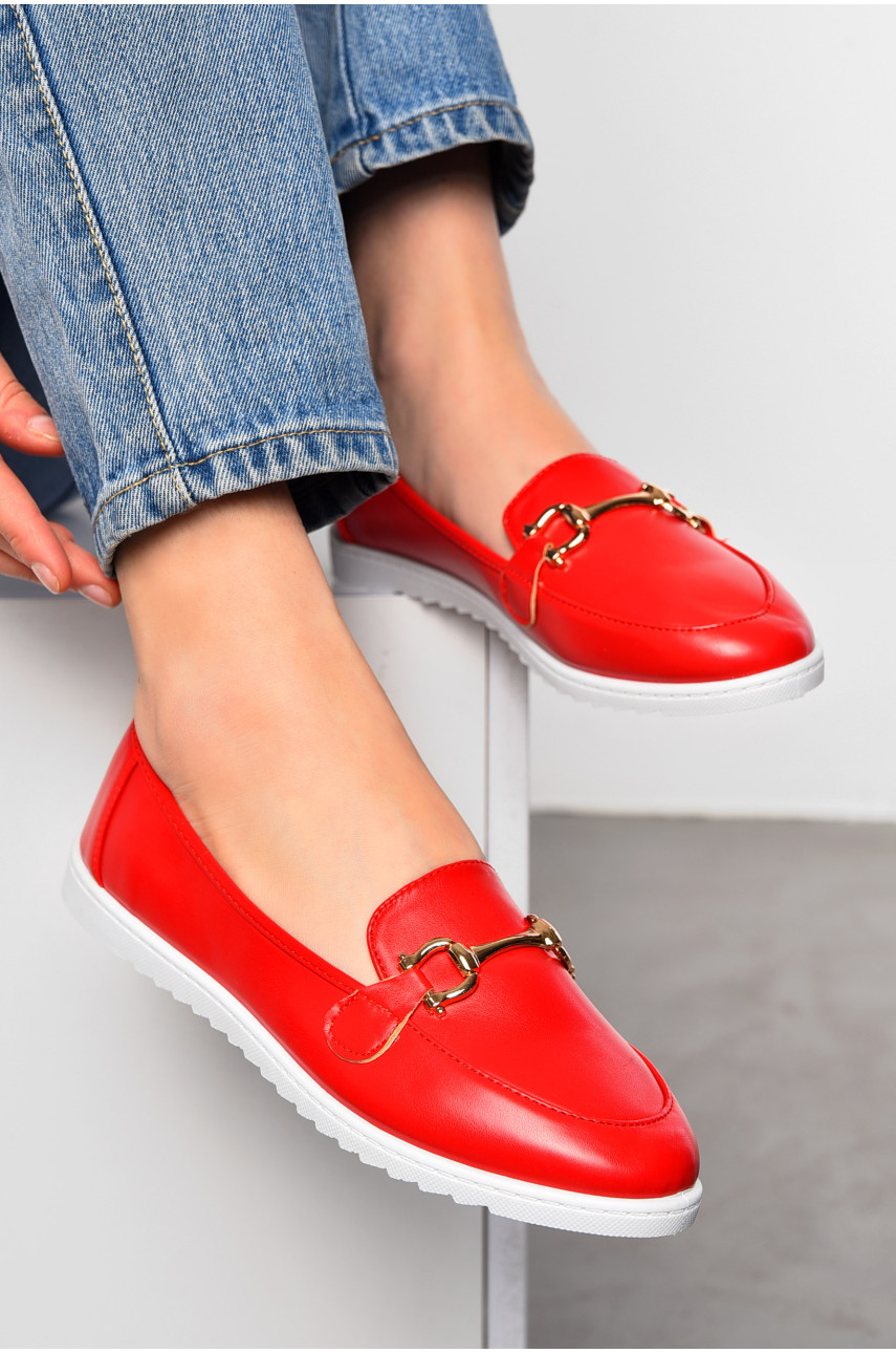 Туфлі-лофери жіночі червоного кольору YS72100-4 197412