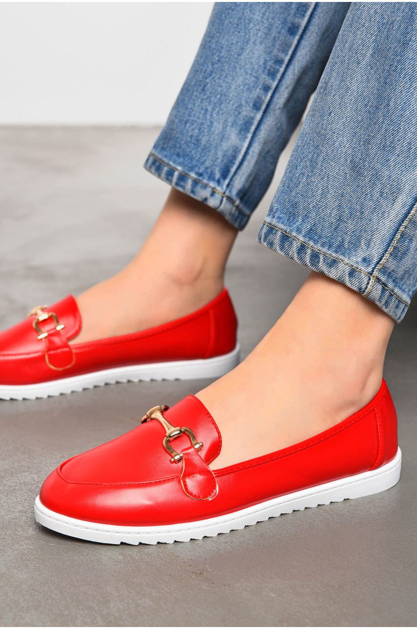 Туфлі-лофери жіночі червоного кольору YS72100-4 197412