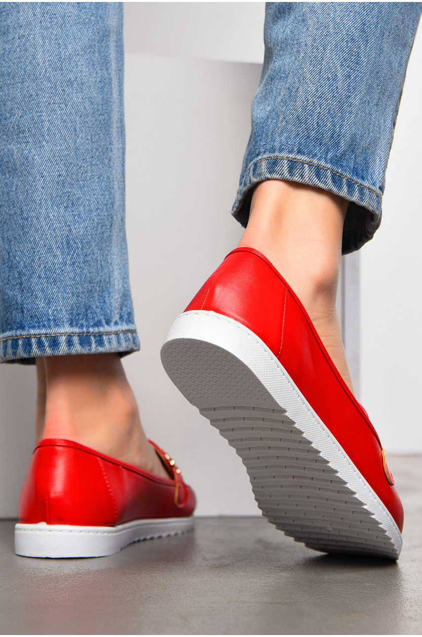 Туфлі-лофери жіночі червоного кольору YS72100-4 197412