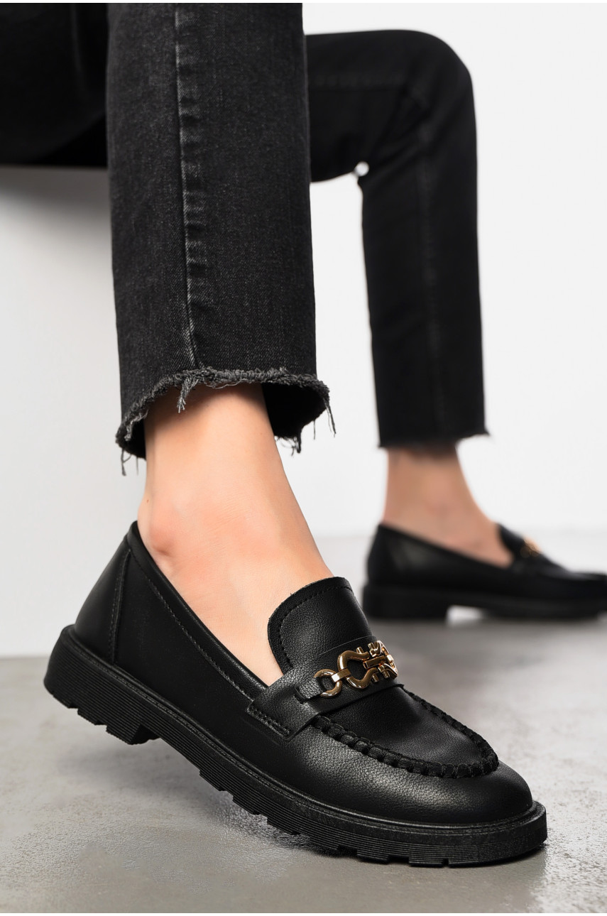 Туфлі-лофери жіночі чорного кольору JB1710-1 197413