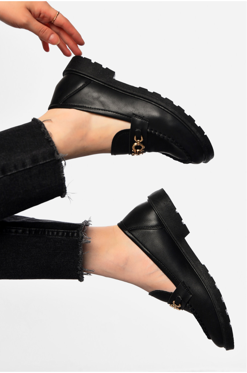 Туфлі-лофери жіночі чорного кольору JB1710-1 197413