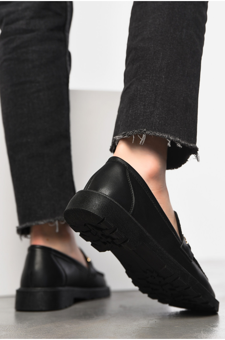 Туфлі-лофери жіночі чорного кольору JB1710-1 197413