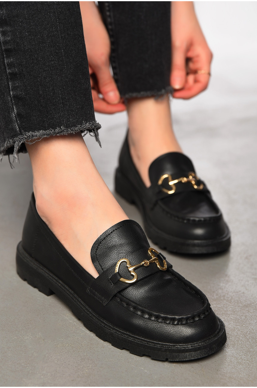 Туфлі-лофери жіночі чорного кольору JB1711-1 197415