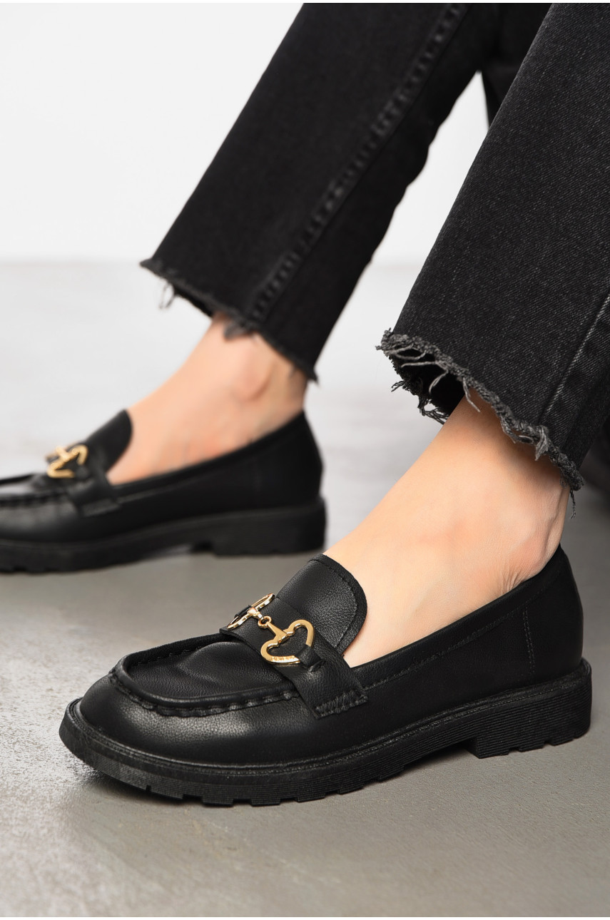 Туфлі-лофери жіночі чорного кольору JB1711-1 197415
