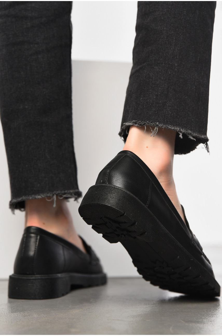 Туфлі-лофери жіночі чорного кольору JB1711-1 197415