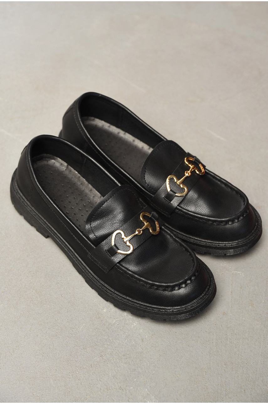 Туфлі-лофери жіночі чорного кольору JB1711-1 197415