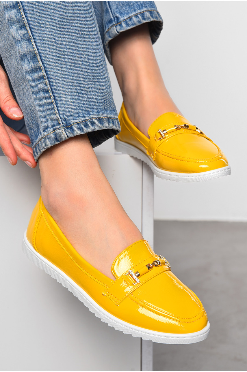 Туфлі-лофери жіночі жовтого кольору 7279-5 197416