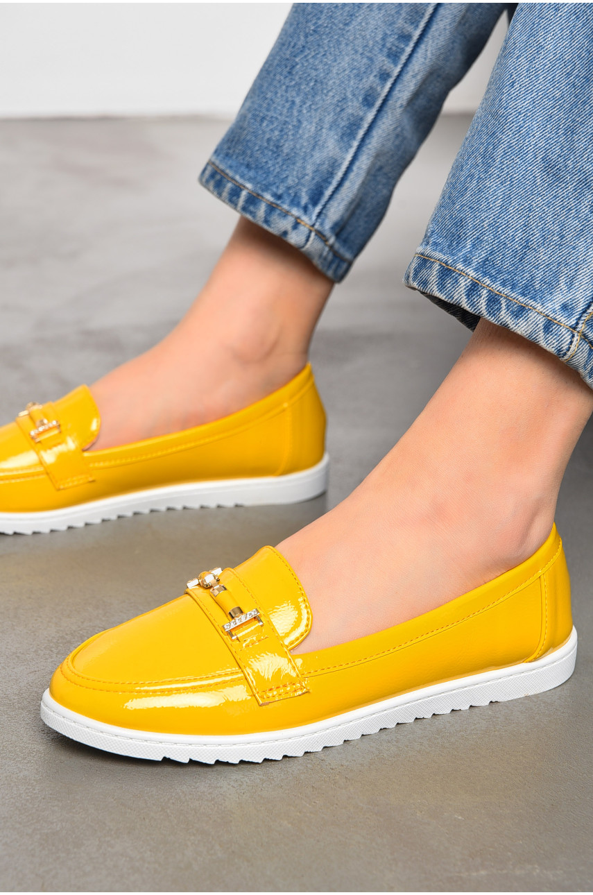 Туфлі-лофери жіночі жовтого кольору 7279-5 197416