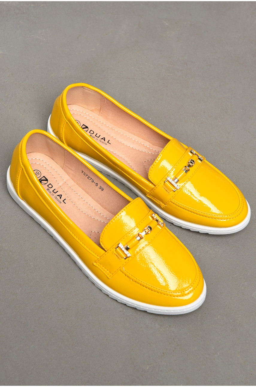 Туфлі-лофери жіночі жовтого кольору 7279-5 197416