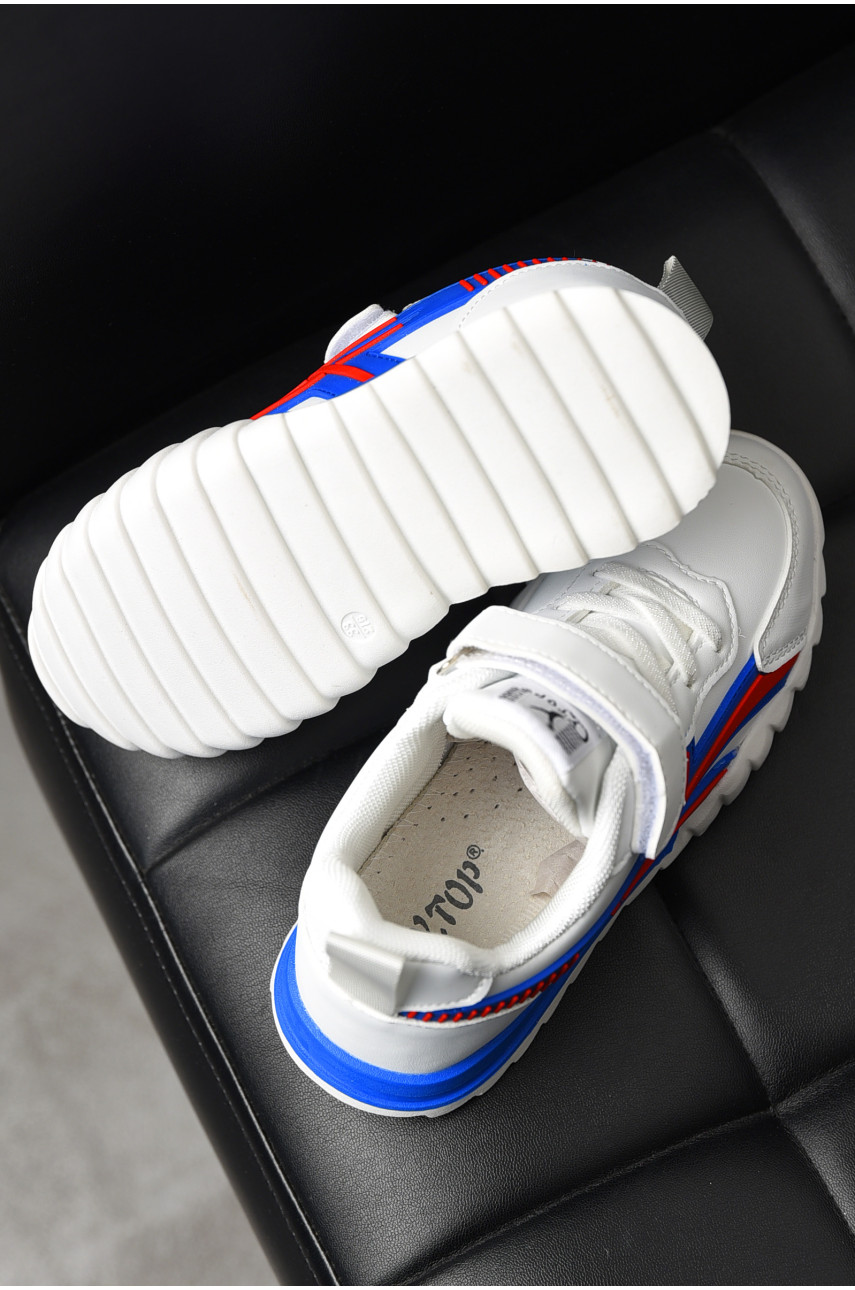 Кросівки дитячі білого кольору на ліпучці 3325-19 197424 Кросівки дитячі білого кольору на ліпучці 3325-19 197424