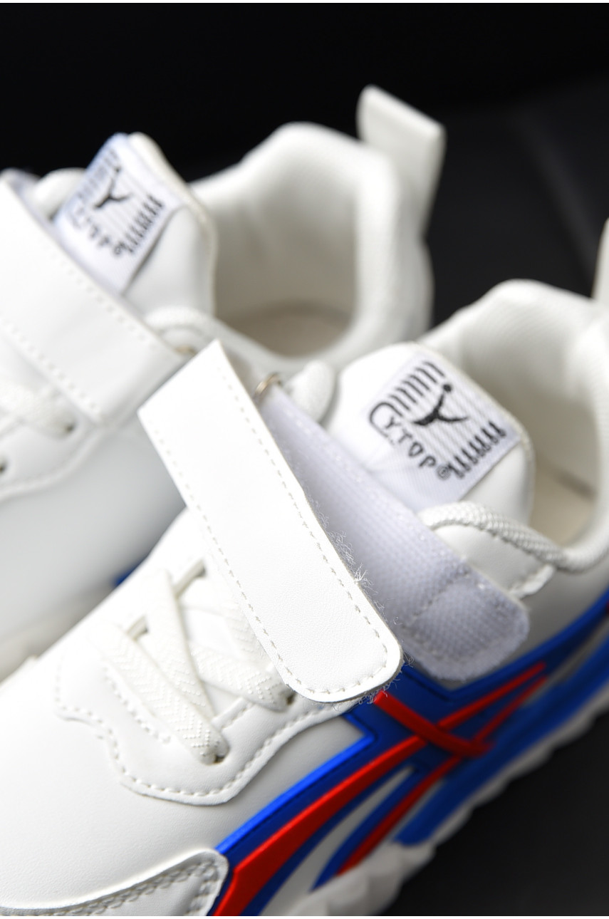 Кросівки дитячі білого кольору на ліпучці 3325-19 197424 Кросівки дитячі білого кольору на ліпучці 3325-19 197424