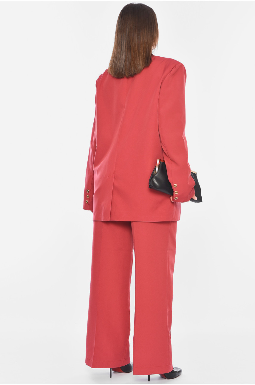 Костюм жіночий брючний напівбатальний темно-рожевого кольору 2323-2317 197430