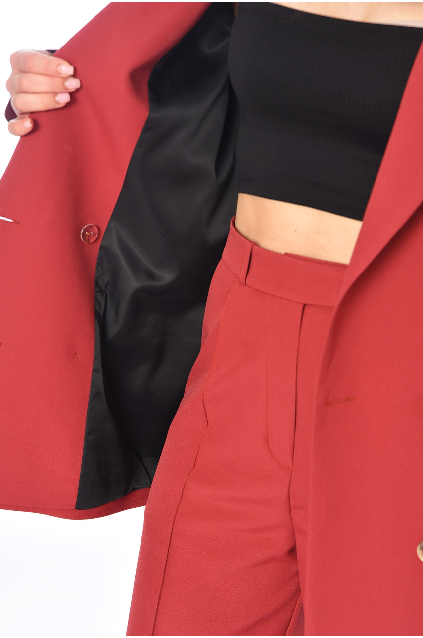 Костюм жіночий брючний напівбатальний темно-рожевого кольору 2323-2317 197430