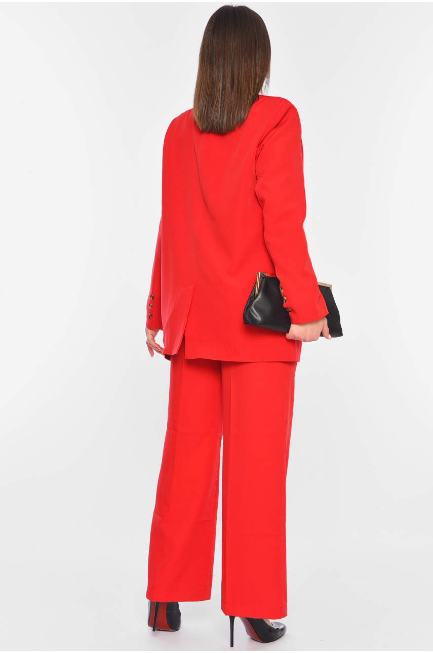 Костюм жіночий брючний червоного кольору 2323-2317 197431 Костюм жіночий брючний червоного кольору 2323-2317 197431