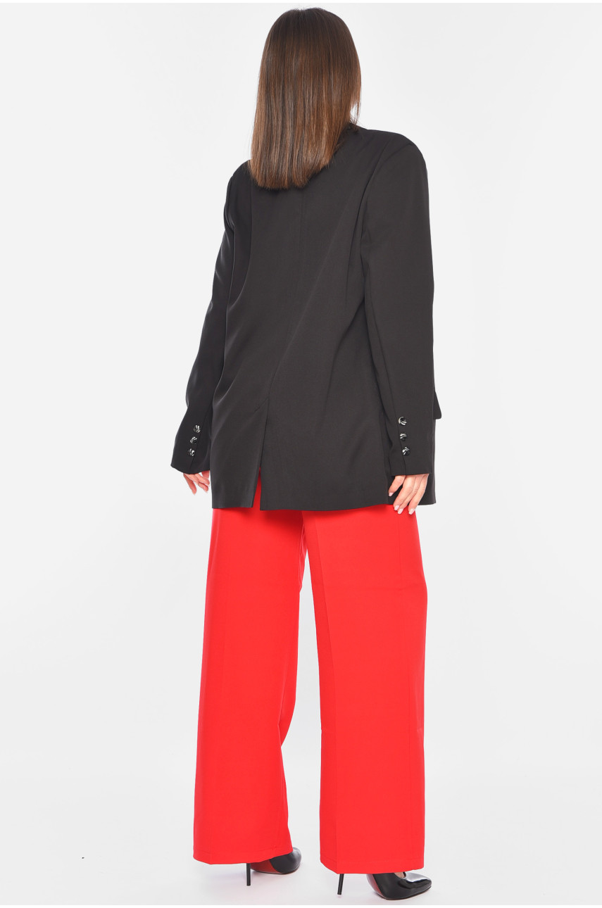 Костюм жіночий брючний чорно-червоного кольору 2323-2306 197435