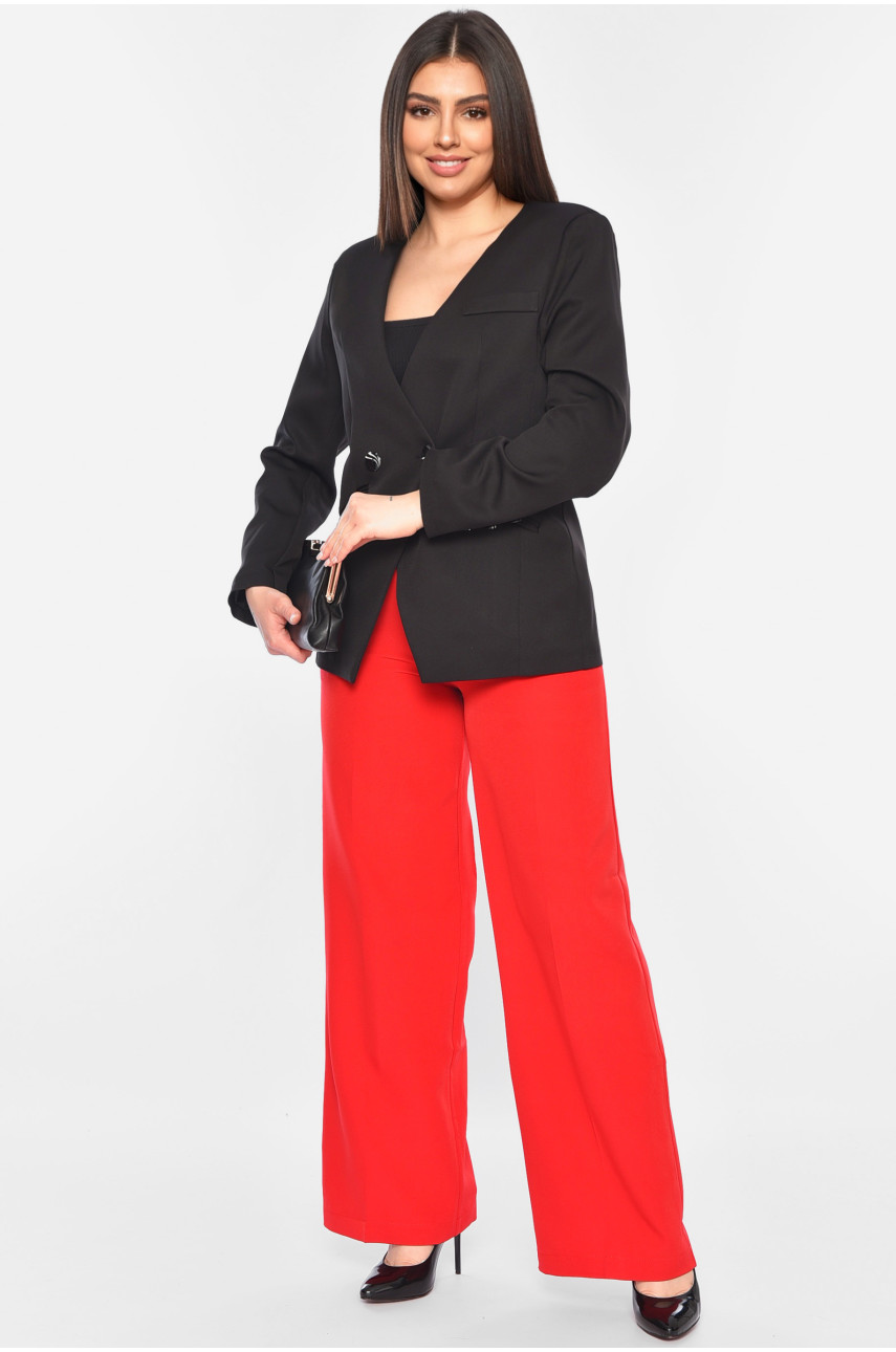 Костюм женский брючный черно-красного цвета 2322-2306 197438 Костюм женский брючный черно-красного цвета 2322-2306 197438