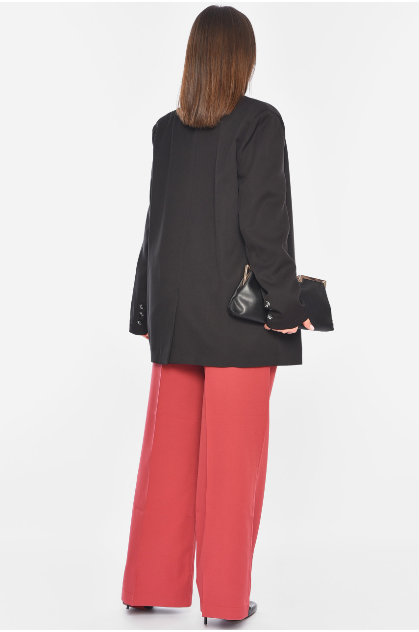 Костюм жіночий брючний кольору напівбатальний чорно-рожевого кольору 2323-2317 197439