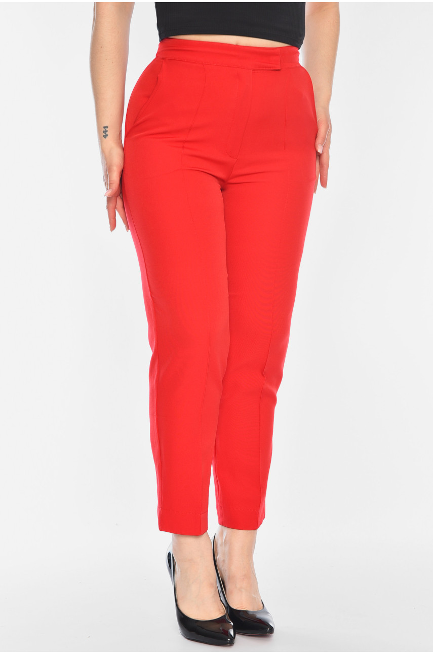 Брюки жіночі класичні червоного кольору 2313 197453