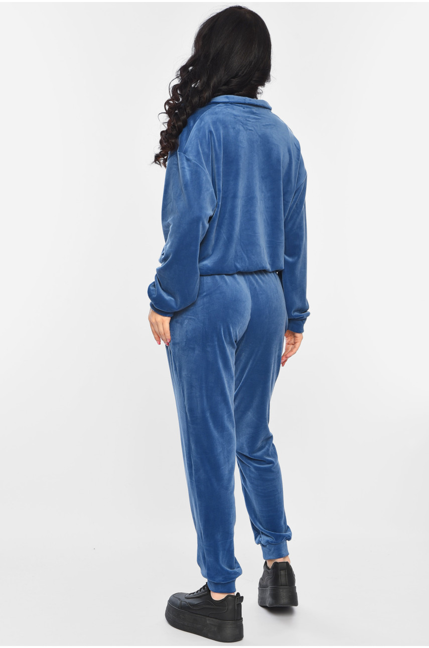 Костюм жіночий велюровий блакитного кольору 803 197470 Костюм жіночий велюровий блакитного кольору 803 197470