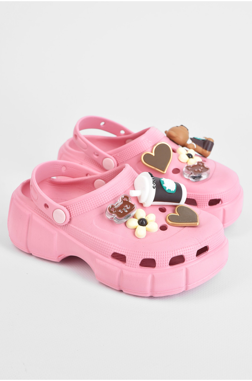 Крокси дитячі для дівчинки пудрового кольору а74 197475