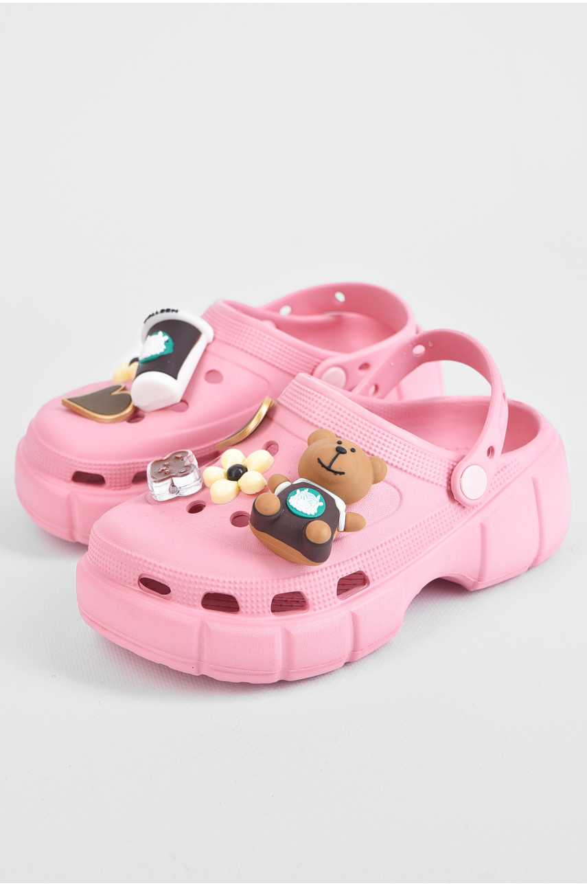 Крокси дитячі для дівчинки пудрового кольору а74 197475