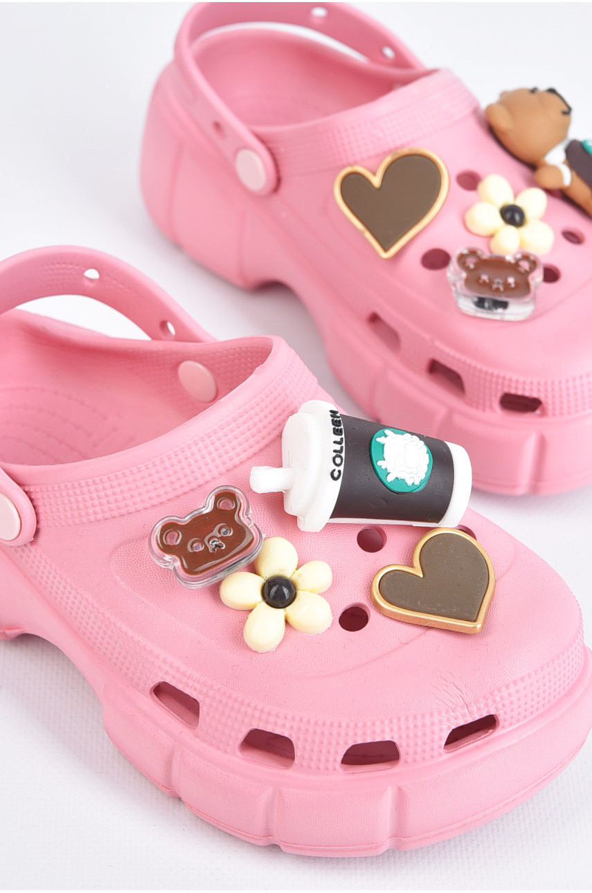 Крокси дитячі для дівчинки пудрового кольору а74 197475