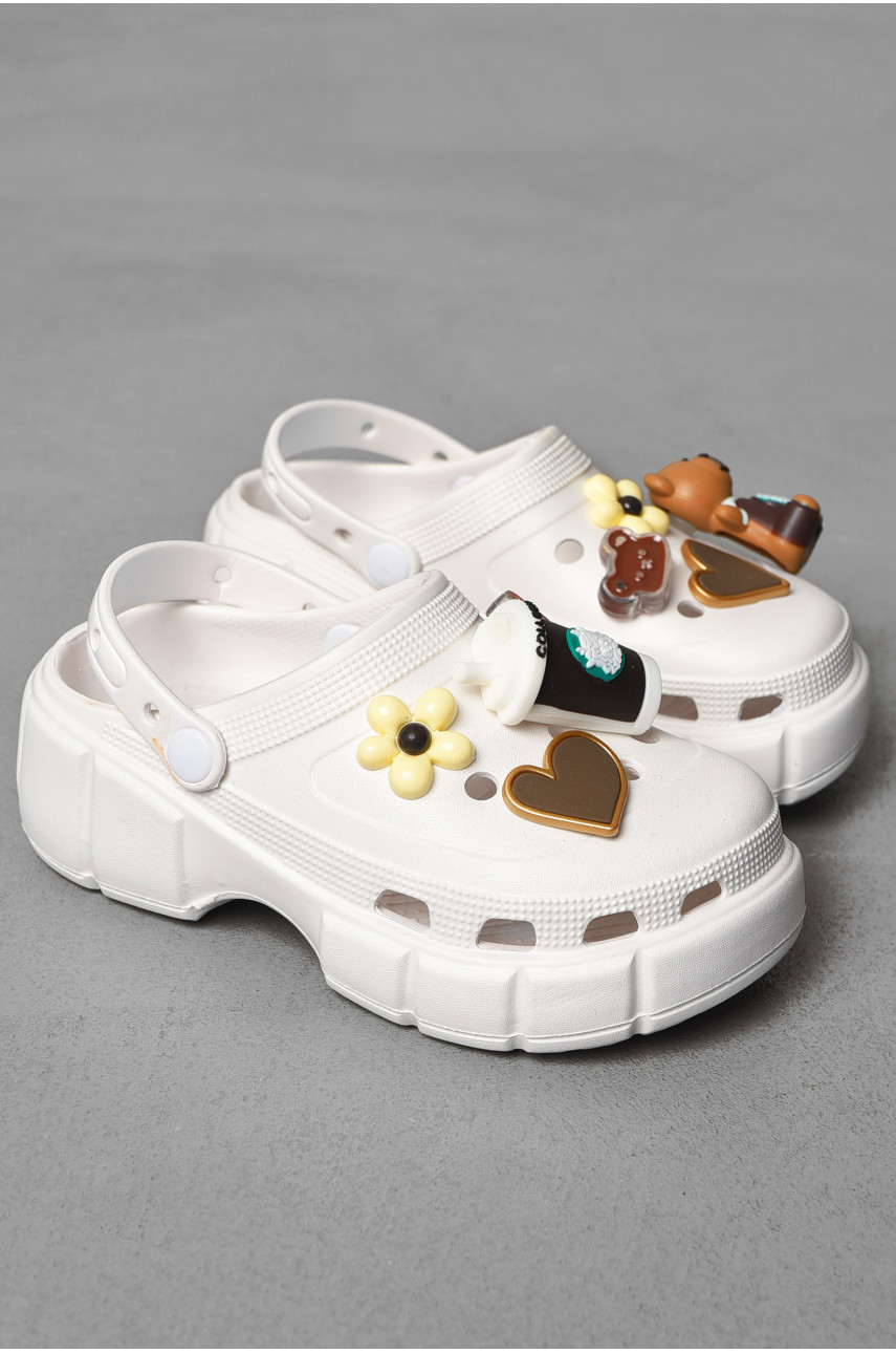 Крокси дитячі для дівчинки білого кольору а74 197477