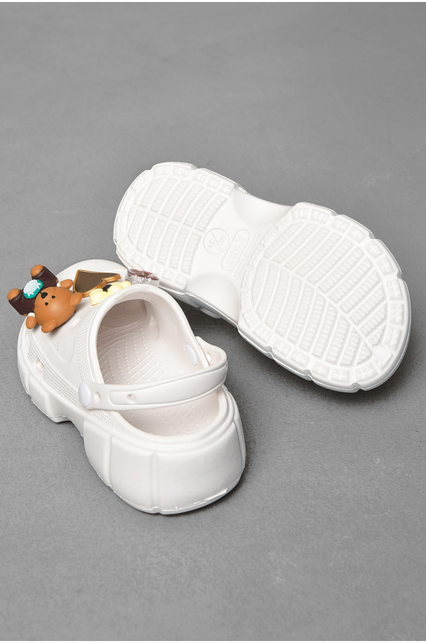 Крокси дитячі для дівчинки білого кольору а74 197477