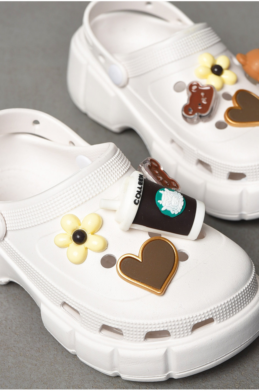 Крокси дитячі для дівчинки білого кольору а74 197477