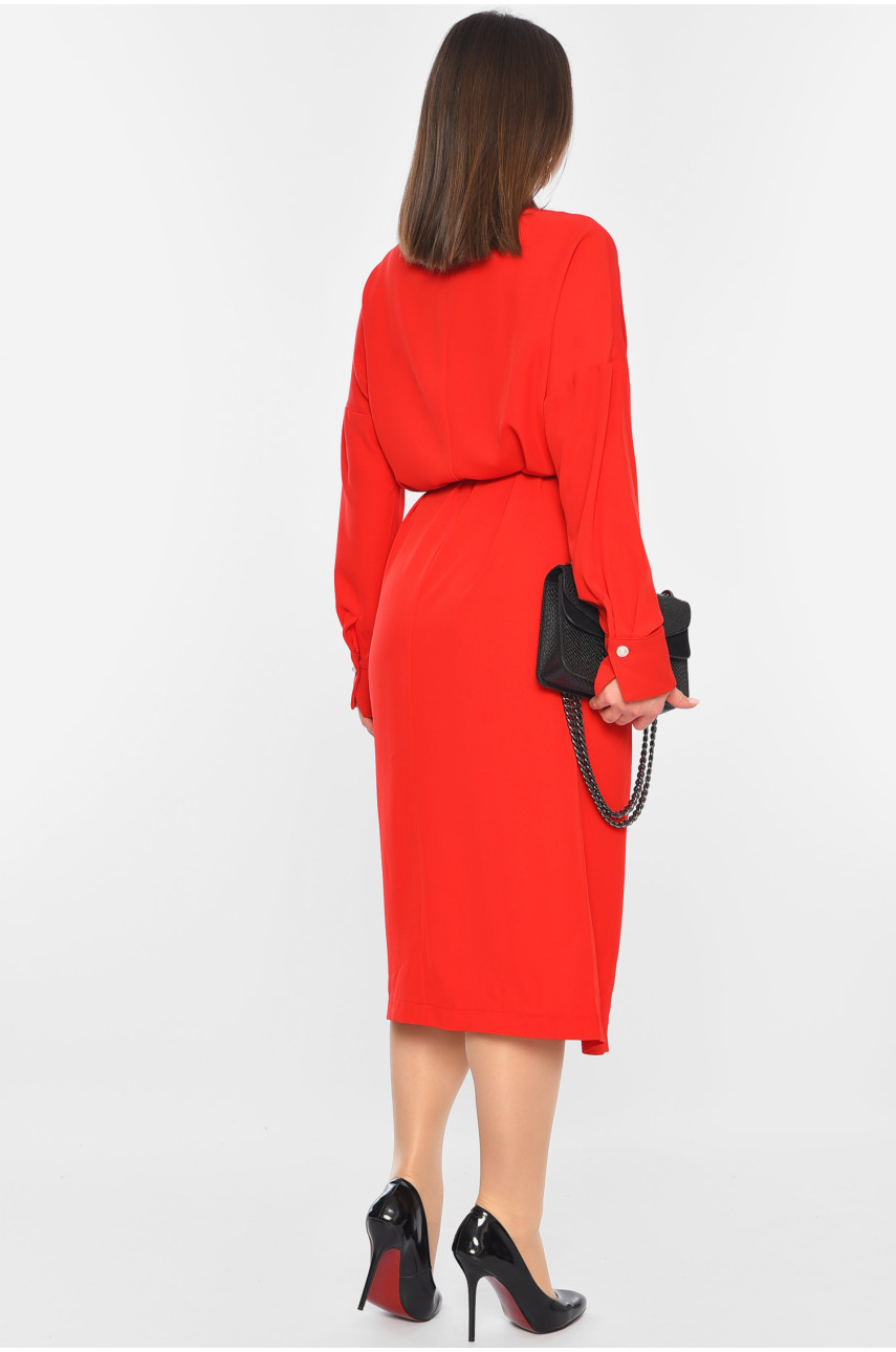 Платье женское на запах красного цвета 3874 197494
