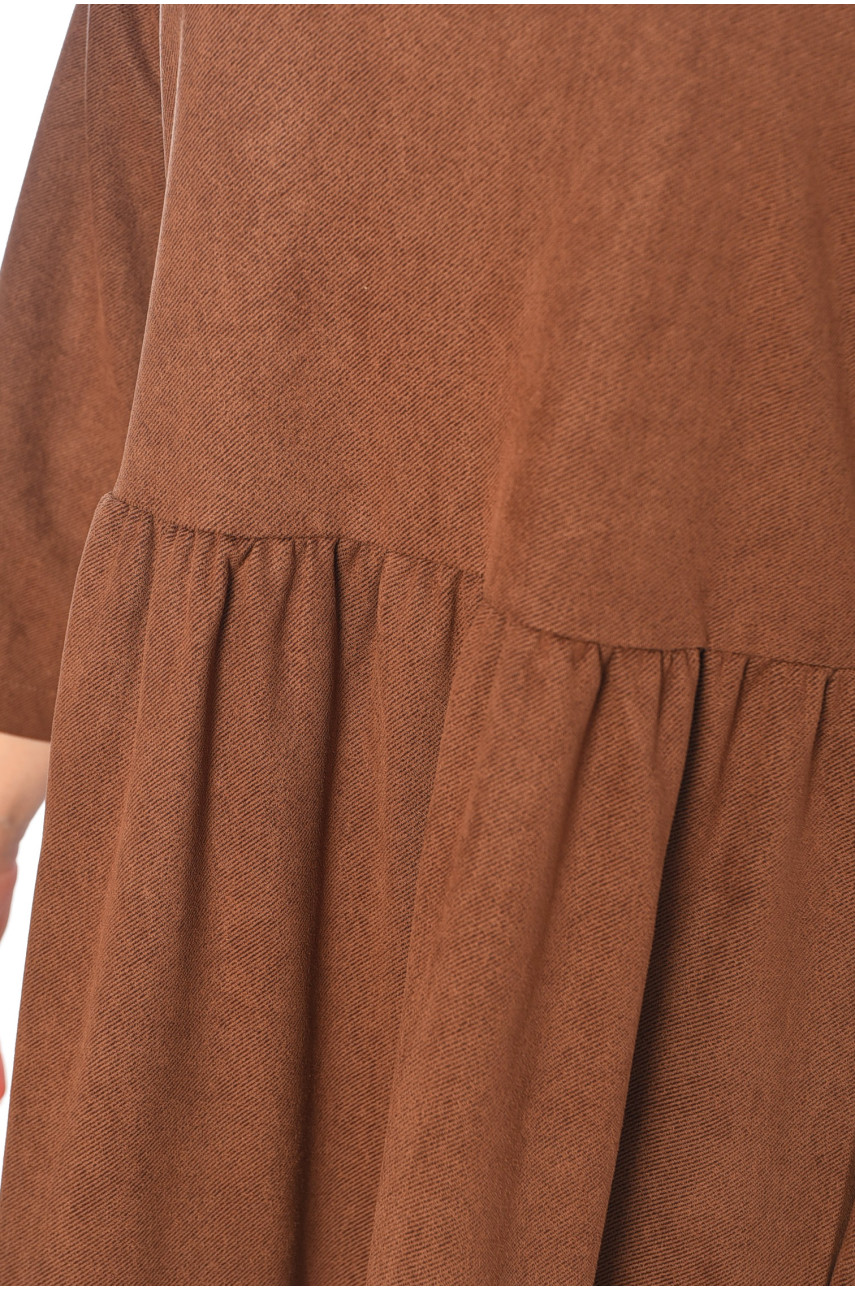 Платье женское полубатальное коричневого цвета 3142 197498