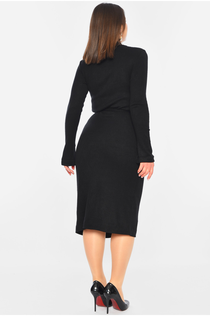 Платье женское на запах черного цвета 0859 197508