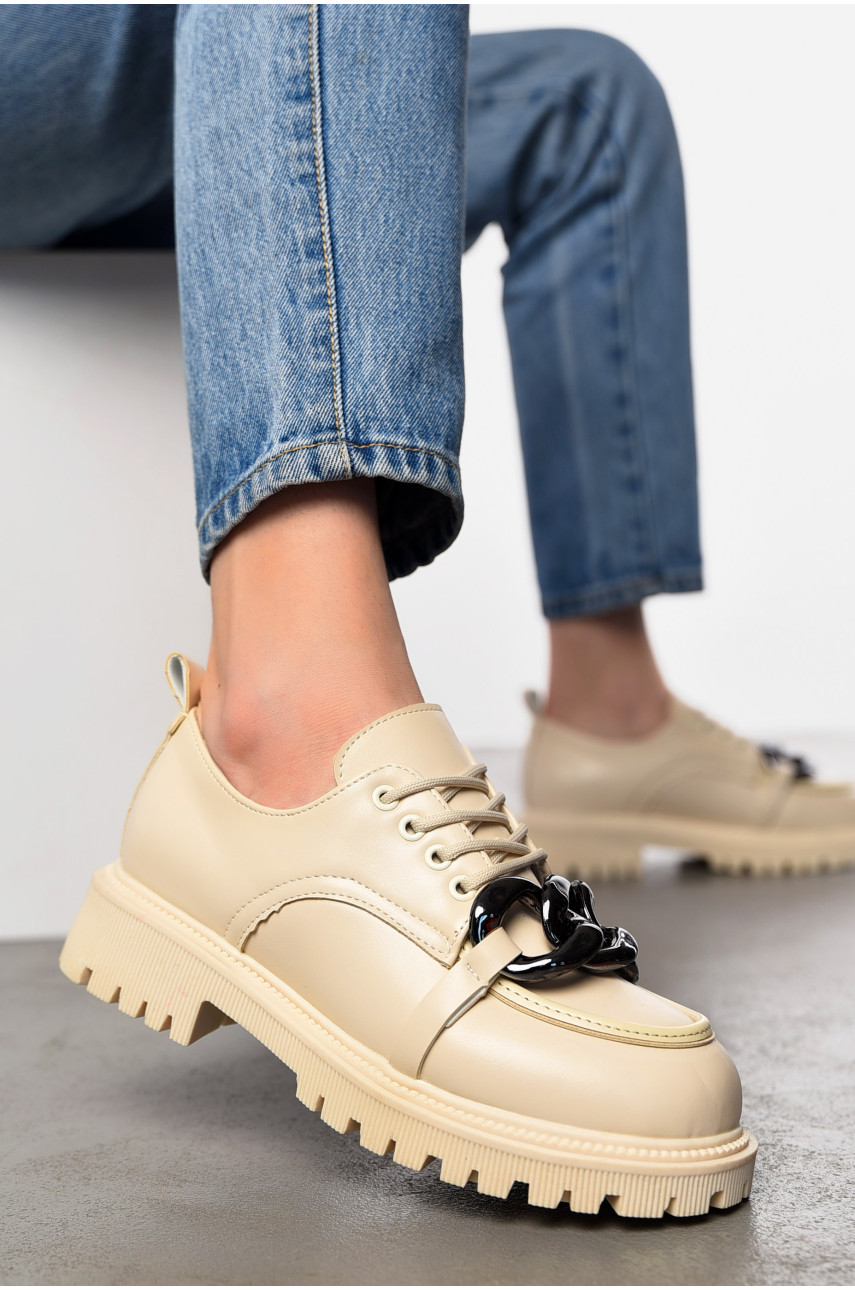 Лофери жіночі бежевого кольору Y90-3 197527