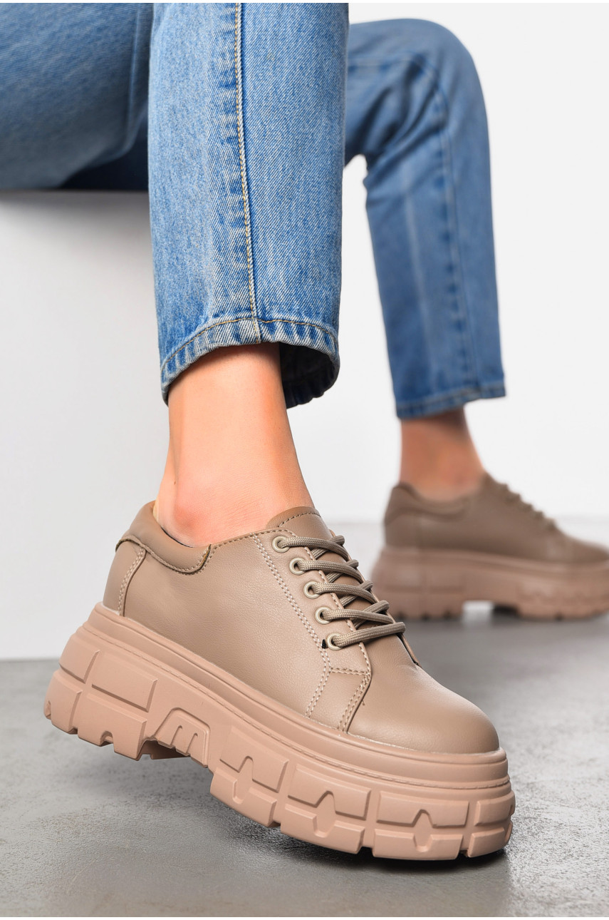 Лофери жіночі бежевого кольору Y66-1 197530