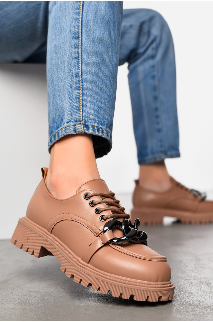 Лофери жіночі темно-бежевого кольору Y90-2 197535