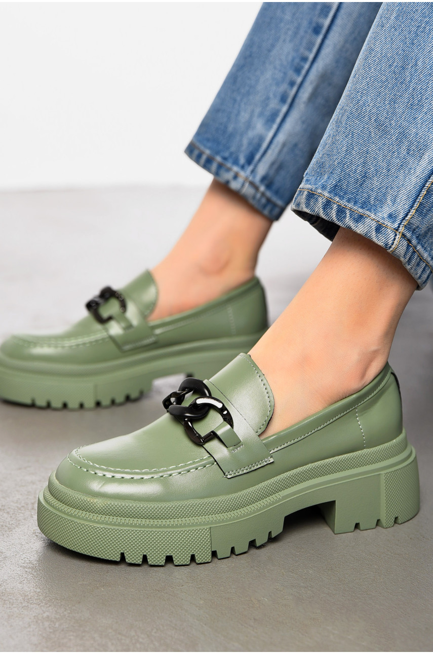 Лофери жіночі зеленого кольору Y107-3 197537