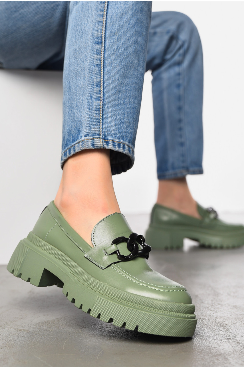 Лофери жіночі зеленого кольору Y107-3 197537