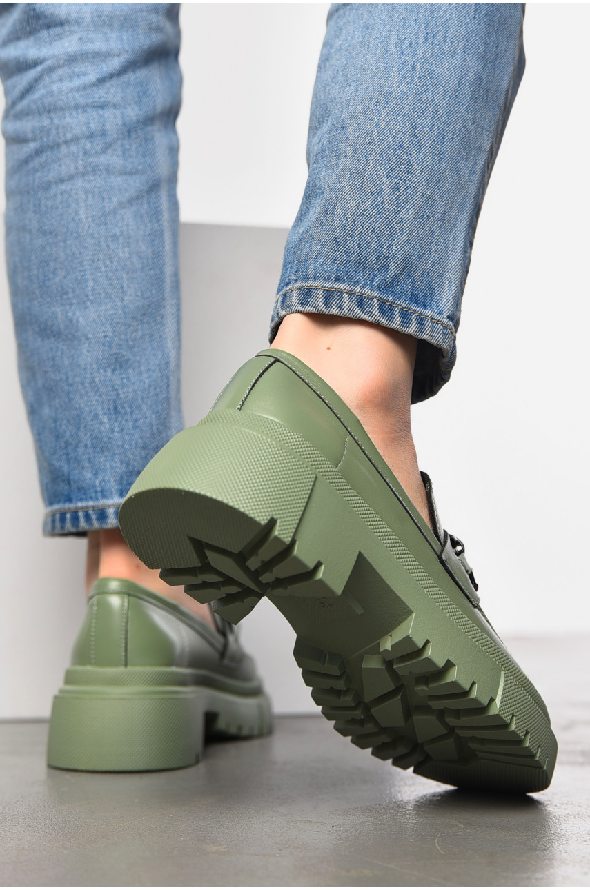 Лофери жіночі зеленого кольору Y107-3 197537