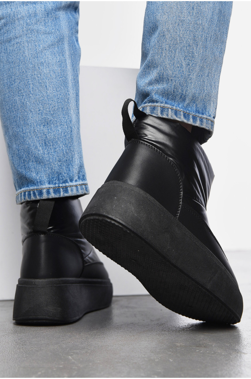 Дутики женские на меху черного цвета 2024-18-1 197554 Дутики женские на меху черного цвета 2024-18-1 197554