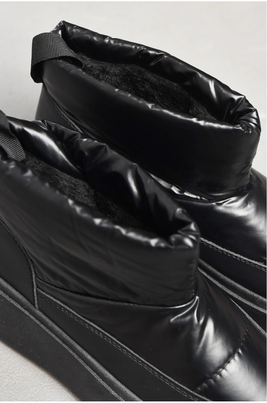 Дутики женские на меху черного цвета 2024-18-1 197554 Дутики женские на меху черного цвета 2024-18-1 197554