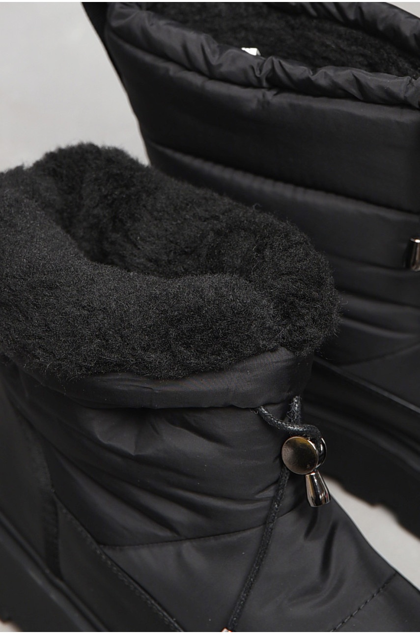 Дутики жіночі на хутрі чорного кольору 9035 197557